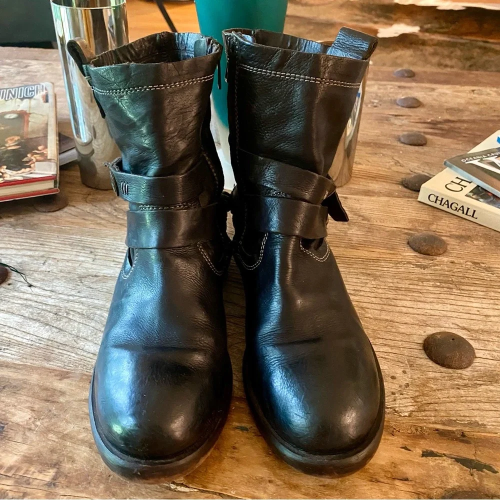 PAKROS Italy Rugged Moto Boots. Black Leather with Cool Metal Chain  EU 41 🇮🇹 - Picture 7 of 15